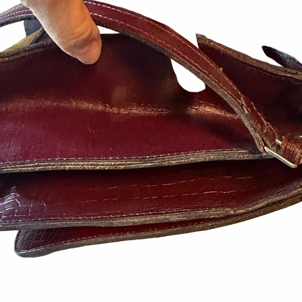 Vintage Gladbaggs Handmade Leather Bag - Embossed Leather Crossbody